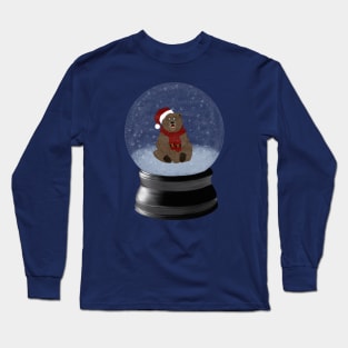Santa Bear in Snow Globe Long Sleeve T-Shirt